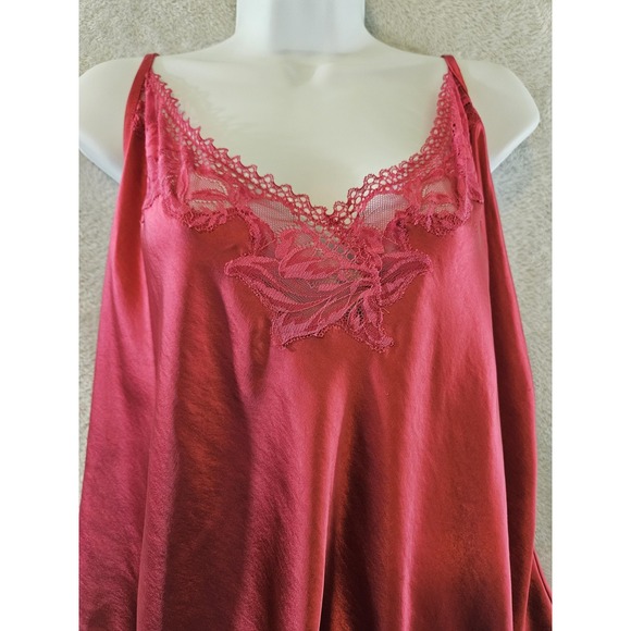 Soma Sensual Lace Camisole Womens XXL Pink Red Satin Sleepwear Lingerie Top - Picture 7 of 14